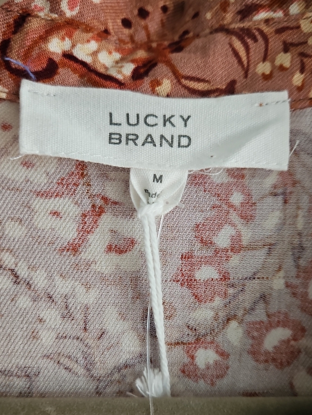 Lucky Brand Full Button Shirt Dress in Rust, NWT, Sz M - Picture 6 of 9